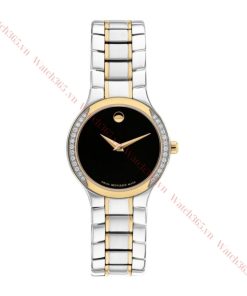 MOVADO SERIO DIAMOND 0607384 - NỮ - KÍNH SAPPHIRE - DÂY KIM LOẠI - PIN - SIZE 28MM - MÁY THỤY SỸ