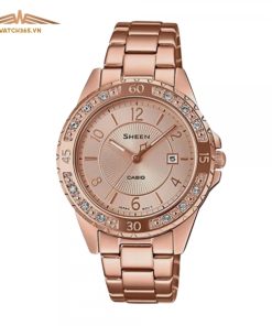CASIO SHEEN SHE-4532PG-4AUDF - NỮ - KÍNH SAPPHIRE - DÂY KIM LOẠI - PIN - SIZE 35MM - MÁY NHẬT