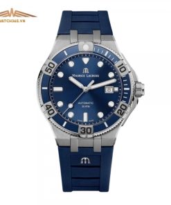 MAURICE LACROIX AIKON AI6058-SS001-430-1 - NAM - KÍNH SAPPHIRE - DÂY CAO SU - AUTOMATIC - SIZE 43MM - MÁY THỤY SỸ