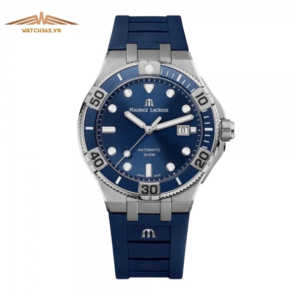 MAURICE LACROIX AIKON AI6058-SS001-430-1 - NAM - KÍNH SAPPHIRE - DÂY CAO SU - AUTOMATIC - SIZE 43MM - MÁY THỤY SỸ