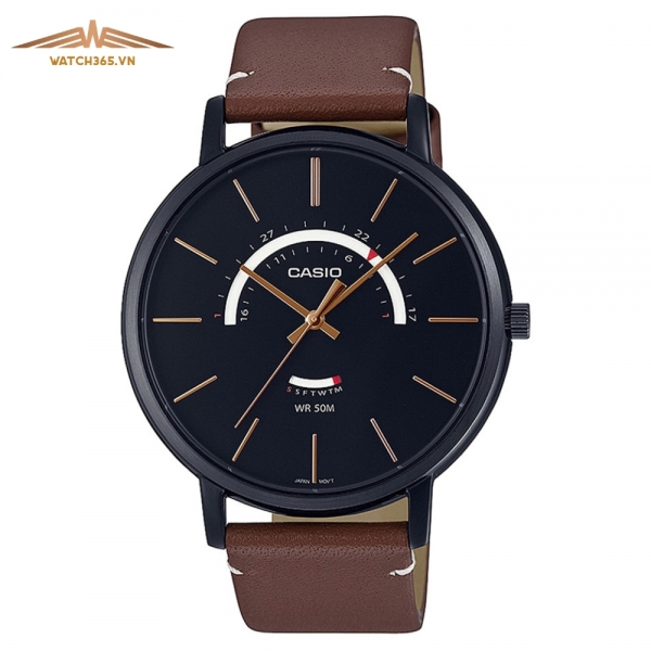 CASIO MTP-B105BL-1AVDF - NAM - KÍNH KHOÁNG - DÂY DA - PIN - SIZE 43MM - MÁY NHẬT