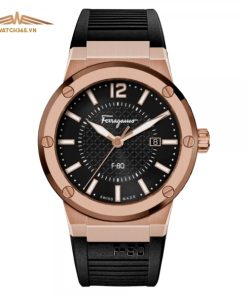 SALVATORE FERRAGAMO F-80 SFHY01722 - NAM - KÍNH SAPPHIRE - DÂY CAO SU - PIN - SIZE 44MM - MÁY ITALIA