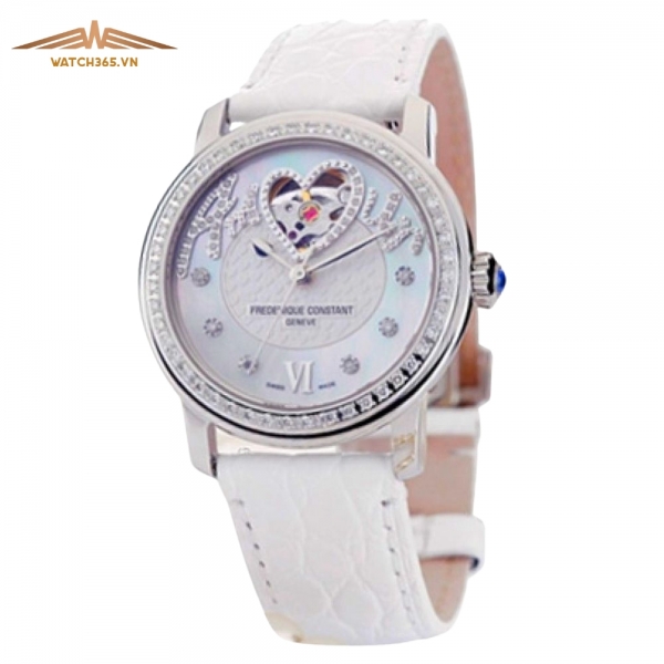 FREDERIQUE CONSTANT AMOUR HEARTBEAT LIMITED FC-310SQ2PD6 - NỮ - KÍNH SAPPHIRE - DÂY DA - AUTOMATIC - SIZE 34MM - MÁY THỤY SỸ