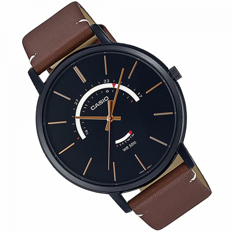 CASIO MTP-B105BL-1AVDF - NAM - KÍNH KHOÁNG - DÂY DA - PIN - SIZE 43MM - MÁY NHẬT - Ảnh 6