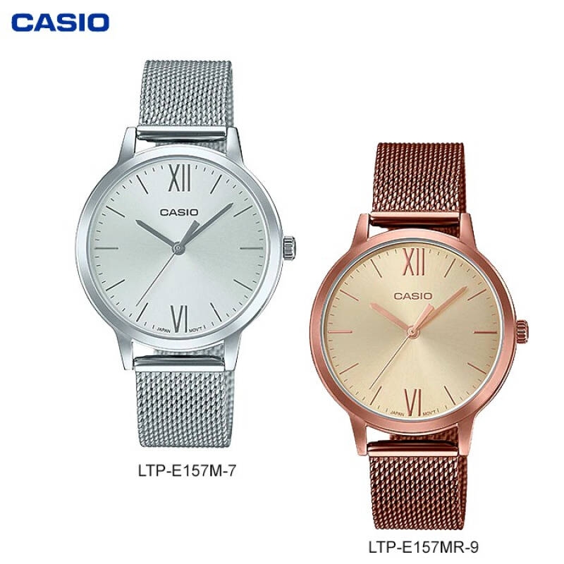 CASIO LTP-E157M-7ADF - NỮ - KÍNH KHOÁNG - DÂY KIM LOẠI - PIN - SIZE 32MM - MÁY NHẬT - Ảnh 3