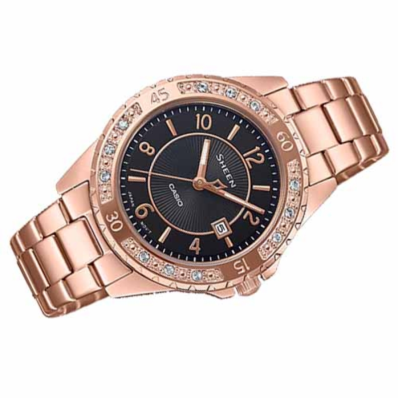 CASIO SHEEN SHE-4532PG-1AUDF - NỮ - KÍNH SAPPHIRE - DÂY KIM LOẠI - PIN - SIZE 35MM - MÁY NHẬT - Ảnh 3