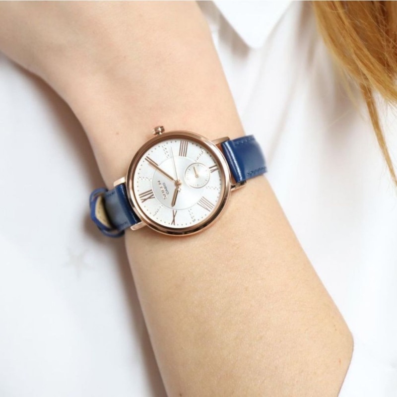 CASIO SHEEN SHE-3066PGL-7AUDF - NỮ - KÍNH KHOÁNG - DÂY DA - PIN - SIZE 34mm - MÁY NHẬT - Ảnh 4