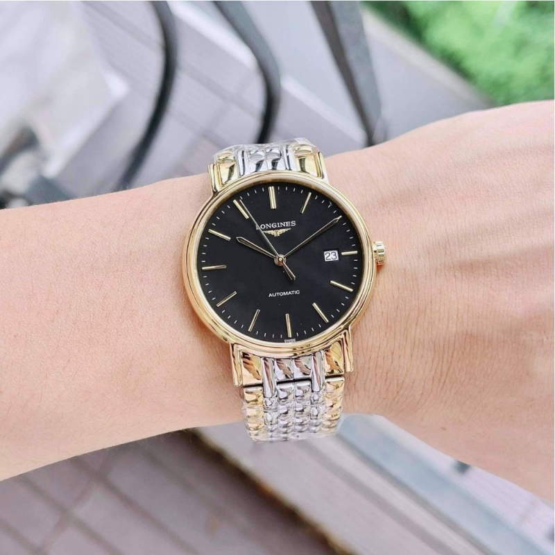 LONGINES PRESENCE BLACKGOLD L4.921.2.52.7 - NAM - KÍNH SAPPHIRE - DÂY KIM LOẠI - AUTOMATIC - SIZE 38.5MM - MÁY THỤY SỸ - Ảnh 8