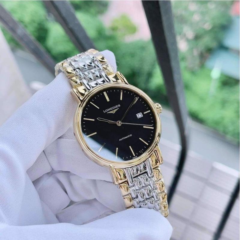 LONGINES PRESENCE BLACKGOLD L4.921.2.52.7 - NAM - KÍNH SAPPHIRE - DÂY KIM LOẠI - AUTOMATIC - SIZE 38.5MM - MÁY THỤY SỸ - Ảnh 10