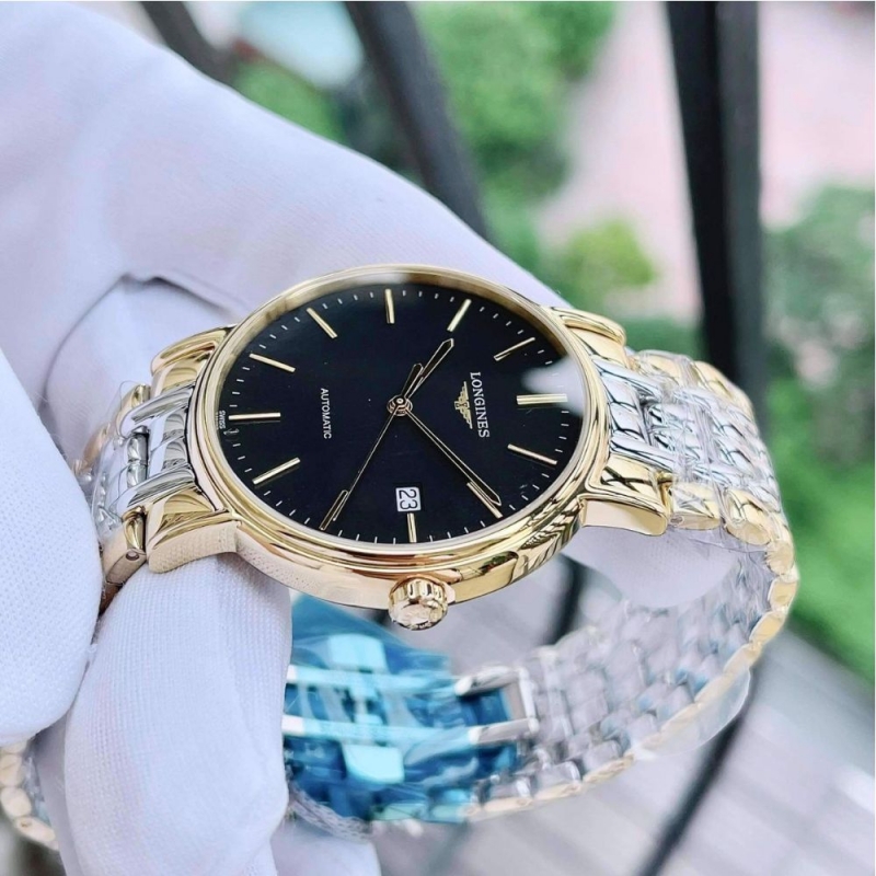 LONGINES PRESENCE BLACKGOLD L4.921.2.52.7 - NAM - KÍNH SAPPHIRE - DÂY KIM LOẠI - AUTOMATIC - SIZE 38.5MM - MÁY THỤY SỸ - Ảnh 9