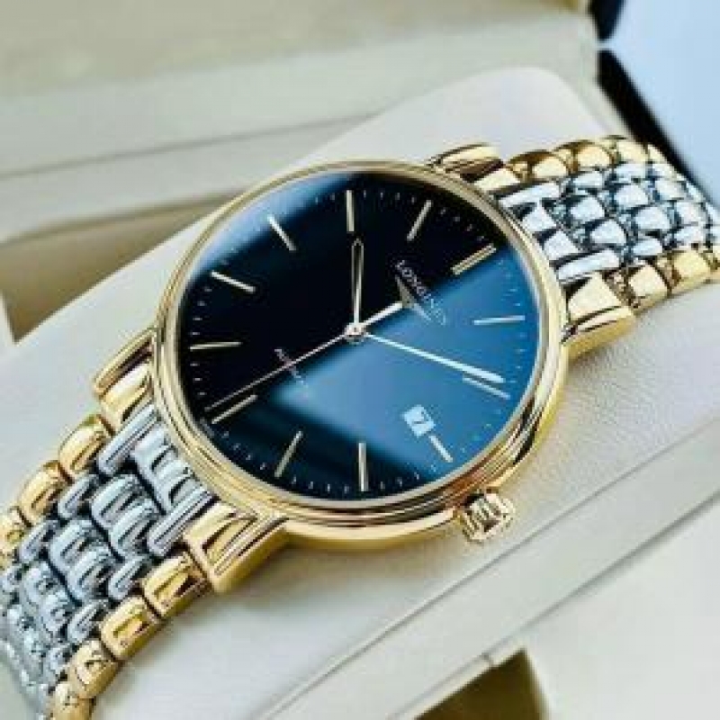 LONGINES PRESENCE BLACKGOLD L4.921.2.52.7 - NAM - KÍNH SAPPHIRE - DÂY KIM LOẠI - AUTOMATIC - SIZE 38.5MM - MÁY THỤY SỸ - Ảnh 4