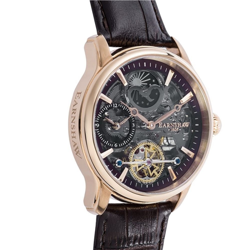THOMAS EARNSHAW LONGITUDE SKELETON ES-8063-06 - NAM - KÍNH KHOÁNG - DÂY DA - AUTOMATIC - SIZE 44MM - MÁY ANH QUỐC - Ảnh 6