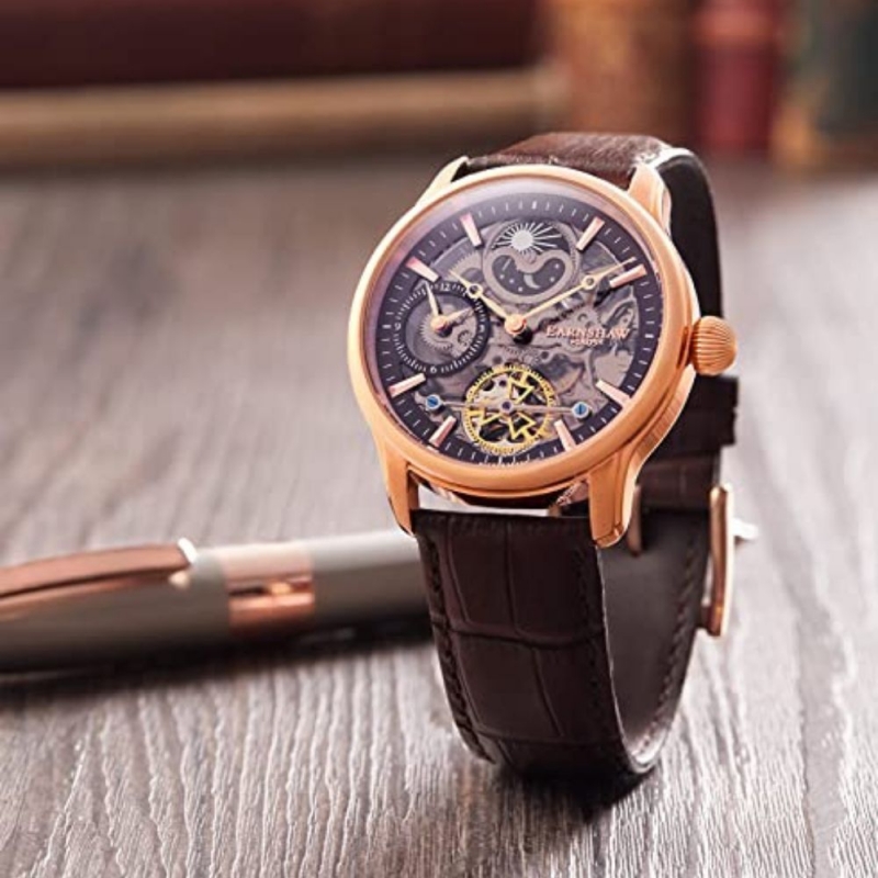 THOMAS EARNSHAW LONGITUDE SKELETON ES-8063-06 - NAM - KÍNH KHOÁNG - DÂY DA - AUTOMATIC - SIZE 44MM - MÁY ANH QUỐC - Ảnh 7