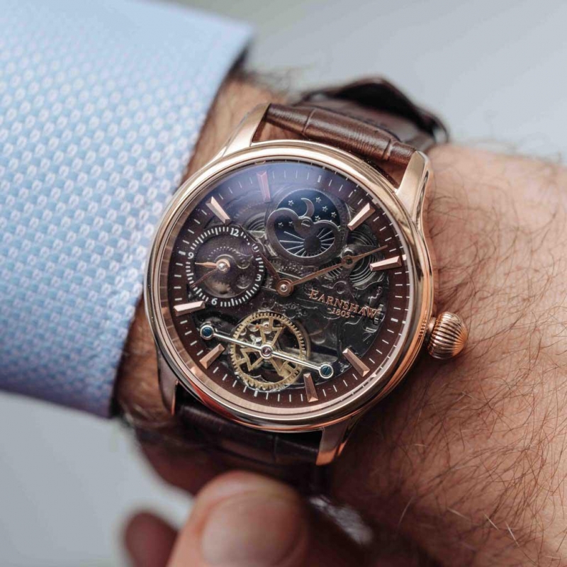 THOMAS EARNSHAW LONGITUDE SKELETON ES-8063-06 - NAM - KÍNH KHOÁNG - DÂY DA - AUTOMATIC - SIZE 44MM - MÁY ANH QUỐC - Ảnh 4