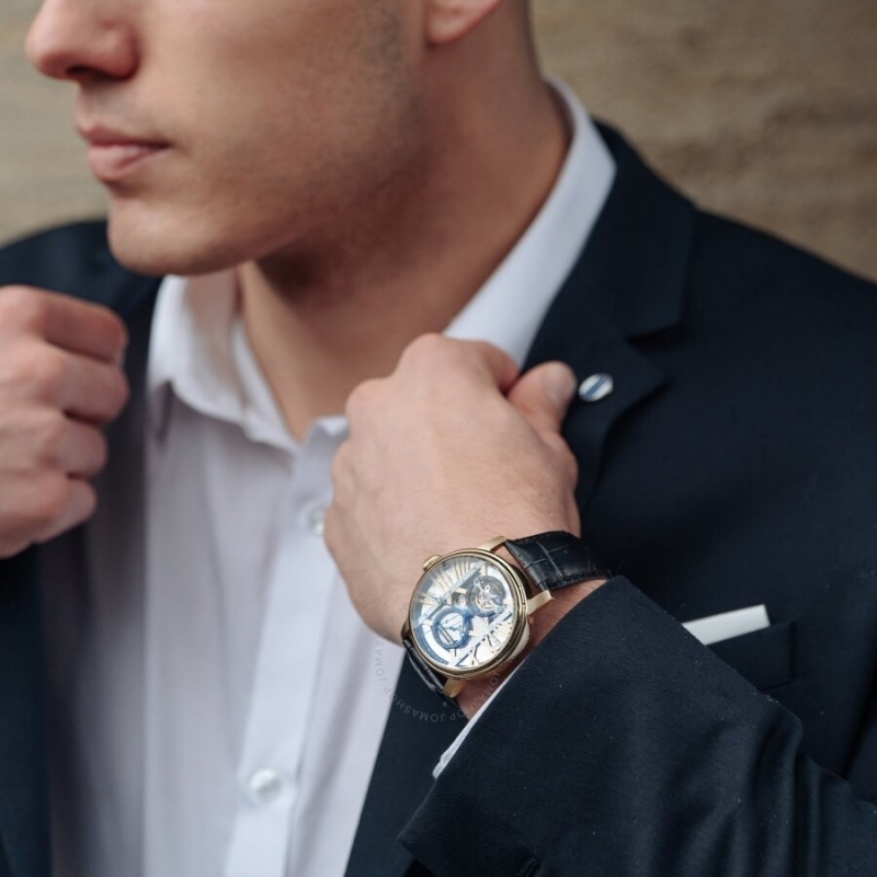 THOMAS EARNSHAW WESTMINTER ES-8095-02 - NAM - KÍNH KHOÁNG - DÂY DA - AUTOMATIC - SIZE 42MM - MÁY ANH QUỐC - Ảnh 8