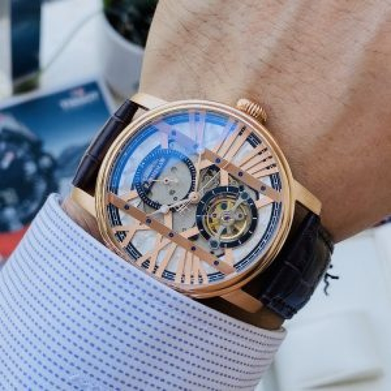 THOMAS EARNSHAW WESTMINTER ES-8095-02 - NAM - KÍNH KHOÁNG - DÂY DA - AUTOMATIC - SIZE 42MM - MÁY ANH QUỐC - Ảnh 5