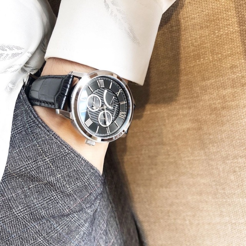 THOMAS EARNSHAW CORNWALL MULTI FUNCTION ES-8060-05 - NAM - KÍNH KHOÁNG - DÂY DA - PIN - SIZE 42MM - MÁY ANH QUỐC - Ảnh 2