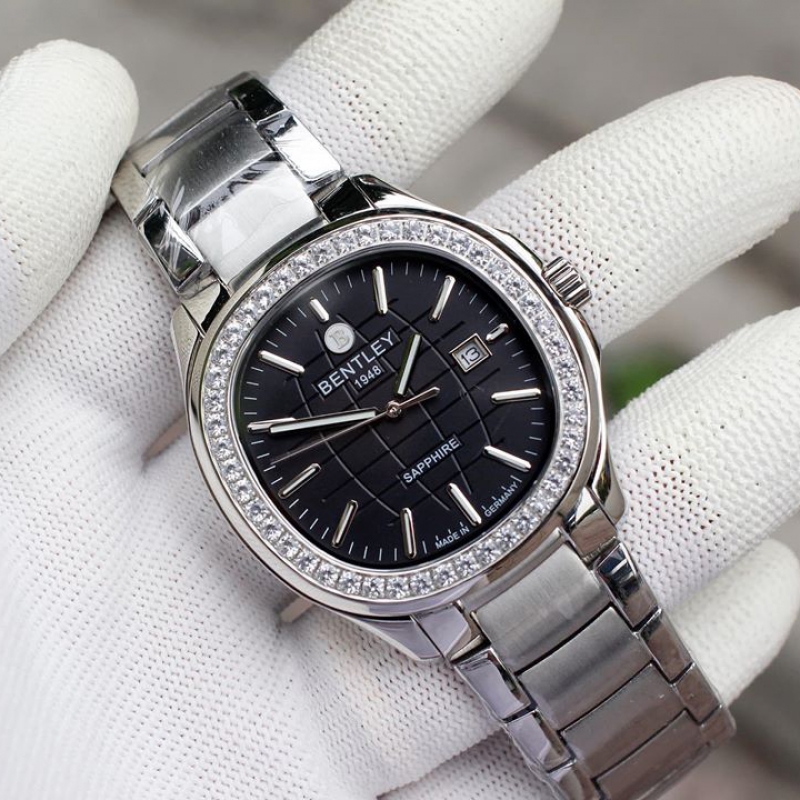 BENTLEY BL1869-101MWBI - NAM - KÍNH SAPPHIRE - DÂY KIM LOẠI - PIN - SIZE 40MM - MÁY ĐỨC - Ảnh 5
