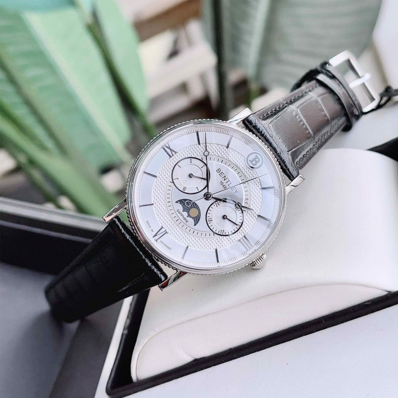 BENTLEY BL1865-30MWWB - NAM - KÍNH SAPPHIRE - DÂY DA - PIN - SIZE 40MM - MÁY ĐỨC - Ảnh 5