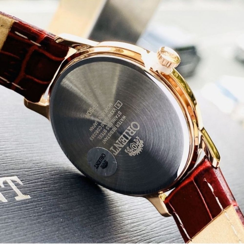 ORIENT SUN AND MOON RA-KB0002A10B - NỮ - KÍNH KHOÁNG - DÂY DA - PIN - SIZE 34MM - MÁY NHẬT - Ảnh 3