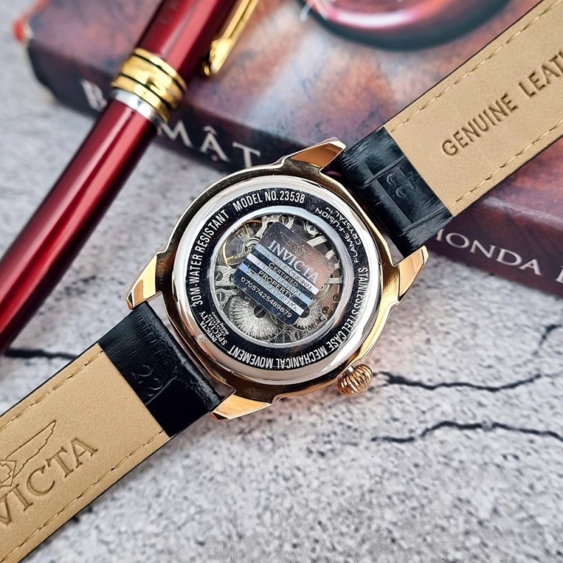 INVICTA 23538 - NAM - KÍNH KHOÁNG - DÂY DA - AUTOMATIC - SIZE 42MM - MÁY HOA KỲ - Ảnh 3
