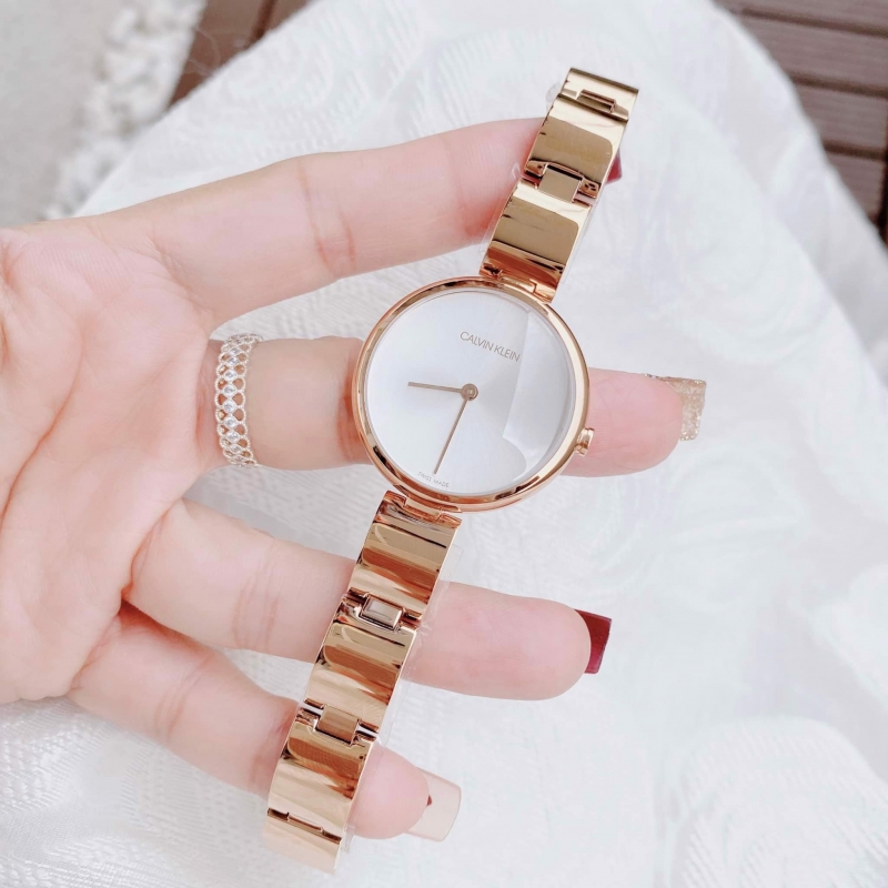CALVIN KLEIN K9U23646 - NỮ - KÍNH KHOÁNG - DÂY KIM LOẠI - PIN - SIZE 32MM - MÁY THỤY SỸ - Ảnh 5