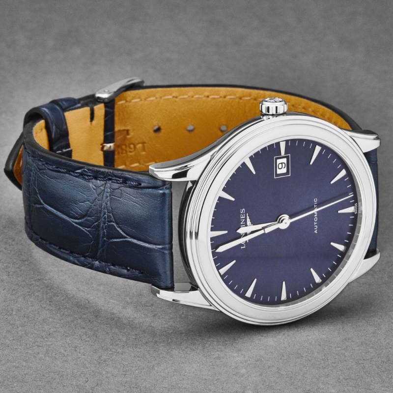 LONGINES FLAGSHIP L4.974.4.92.2 - NAM - KÍNH SAPPHIRE - DÂY DA - AUTOMATIC - SIZE 38.5MM - MÁY THỤY SỸ - Ảnh 6