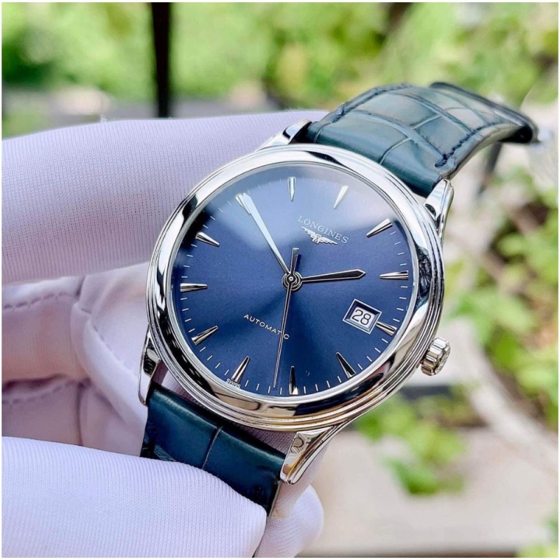LONGINES FLAGSHIP L4.974.4.92.2 - NAM - KÍNH SAPPHIRE - DÂY DA - AUTOMATIC - SIZE 38.5MM - MÁY THỤY SỸ - Ảnh 4