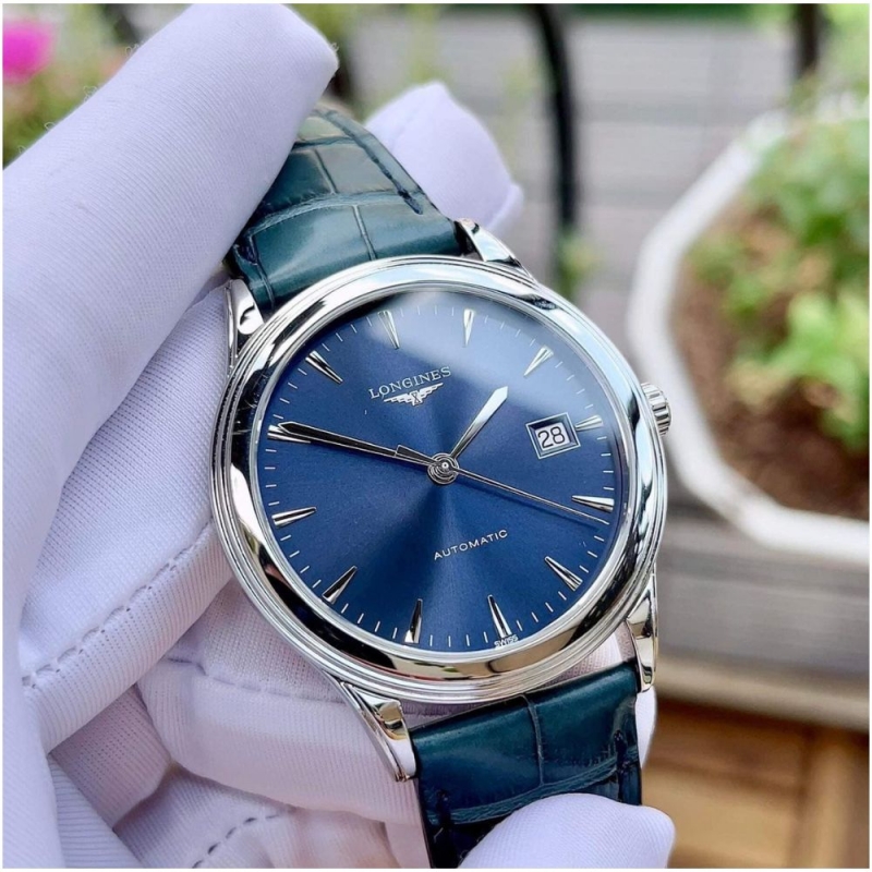 LONGINES FLAGSHIP L4.974.4.92.2 - NAM - KÍNH SAPPHIRE - DÂY DA - AUTOMATIC - SIZE 38.5MM - MÁY THỤY SỸ - Ảnh 3