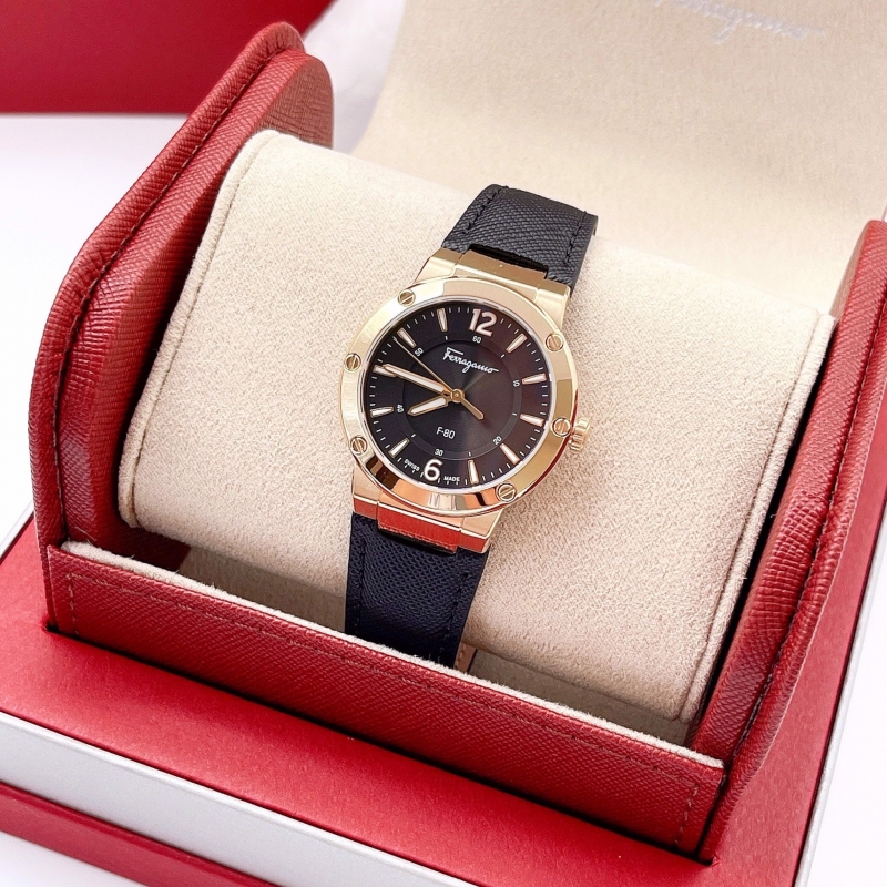 SALVATORE FERRAGAMO F-80 SSFDP00118 - NỮ - KÍNH SAPPHIRE - DÂY DA - PIN - SIZE 34MM - MÁY ITALIA - Ảnh 6