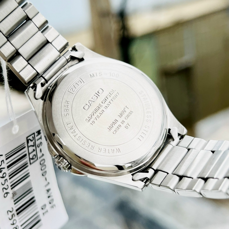 CASIO MTS-100D-1AVDF - NAM - KÍNH SAPPHIRE - DÂY KIM LOẠI - PIN - SIZE 41MM - MÁY NHẬT - Ảnh 3