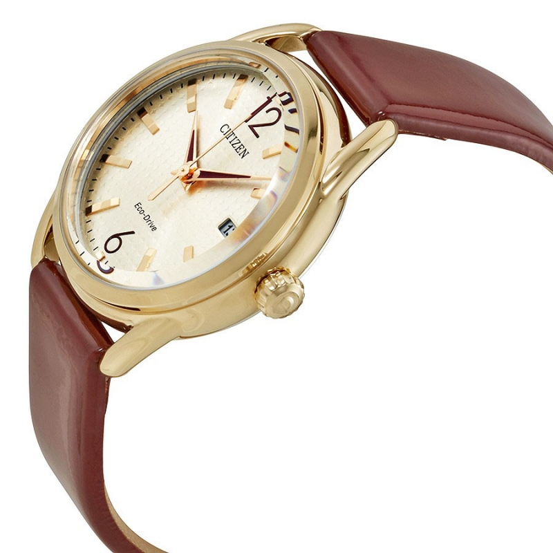 CITIZEN FE6083-05P - NỮ - KÍNH KHOÁNG - DÂY DA - ECO DRIVE - SIZE 34MM - MÁY NHẬT - Ảnh 4