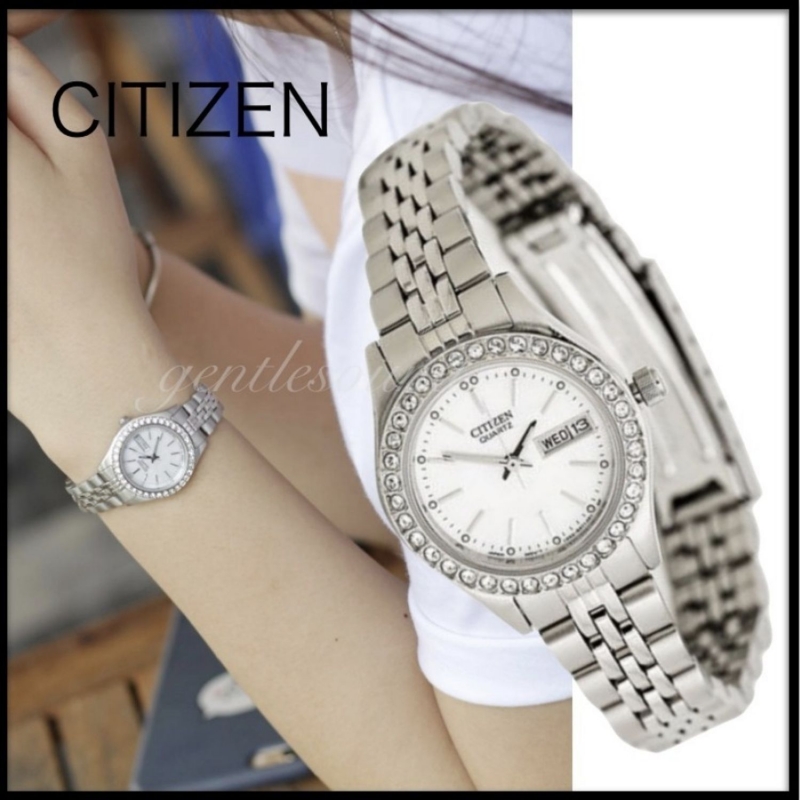 CITIZEN QUARTZ CRYSTAL EQ0530-51N - NỮ - KÍNH KHOÁNG - DÂY KIM LOẠI - PIN - SIZE 25.5MM - MÁY NHẬT - Ảnh 2