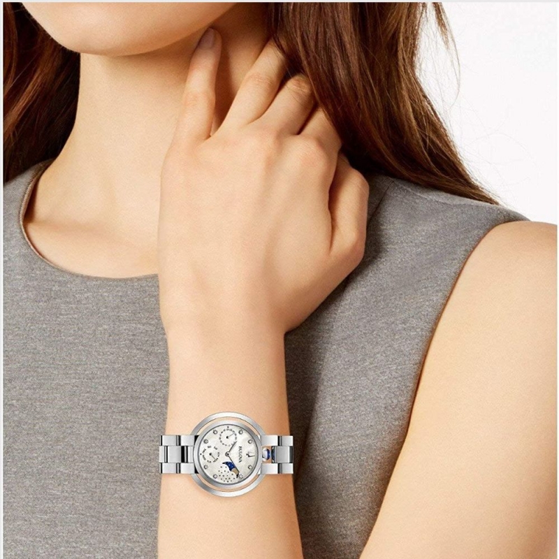 BULOVA 96P213 - NỮ - KÍNH SAPPHIRE - DÂY KIM LOẠI - PIN - SIZE 35MM - MÁY THỤY SỸ - Ảnh 2