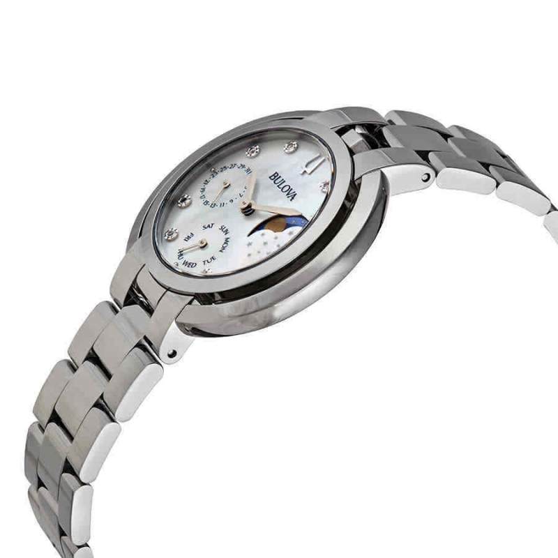 BULOVA 96P213 - NỮ - KÍNH SAPPHIRE - DÂY KIM LOẠI - PIN - SIZE 35MM - MÁY THỤY SỸ - Ảnh 7