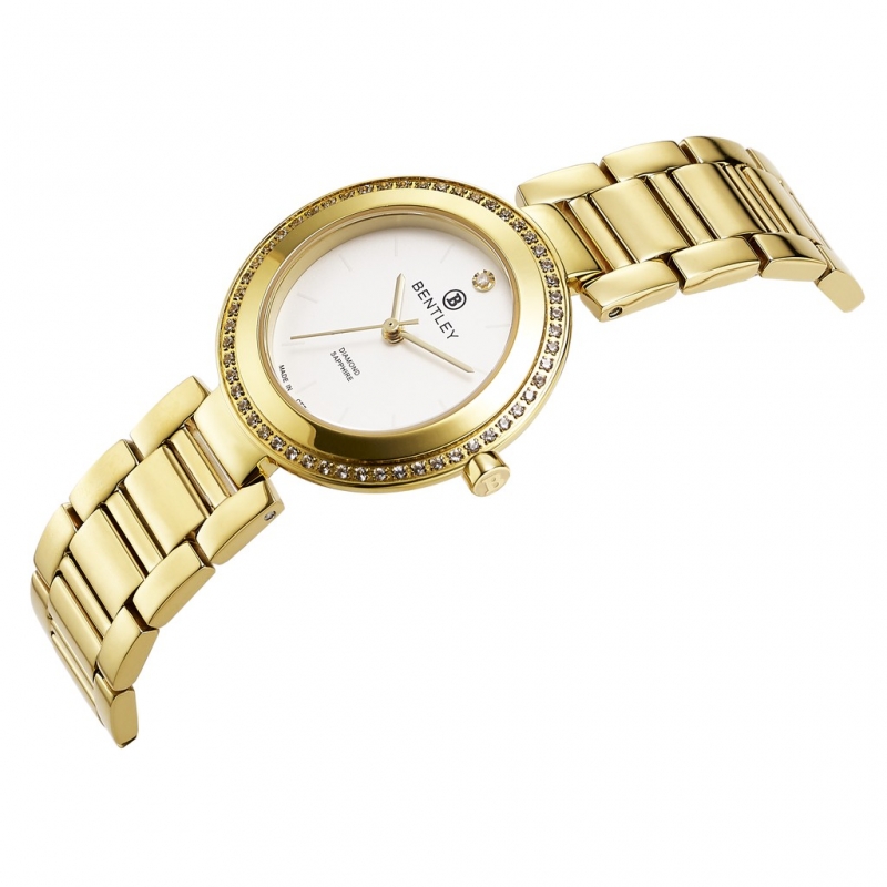 BENTLEY BL1858-102LKCI - NỮ - KÍNH SAPPHIRE - DÂY KIM LOẠI - PIN - SIZE 32MM - MÁY ĐỨC - Ảnh 4