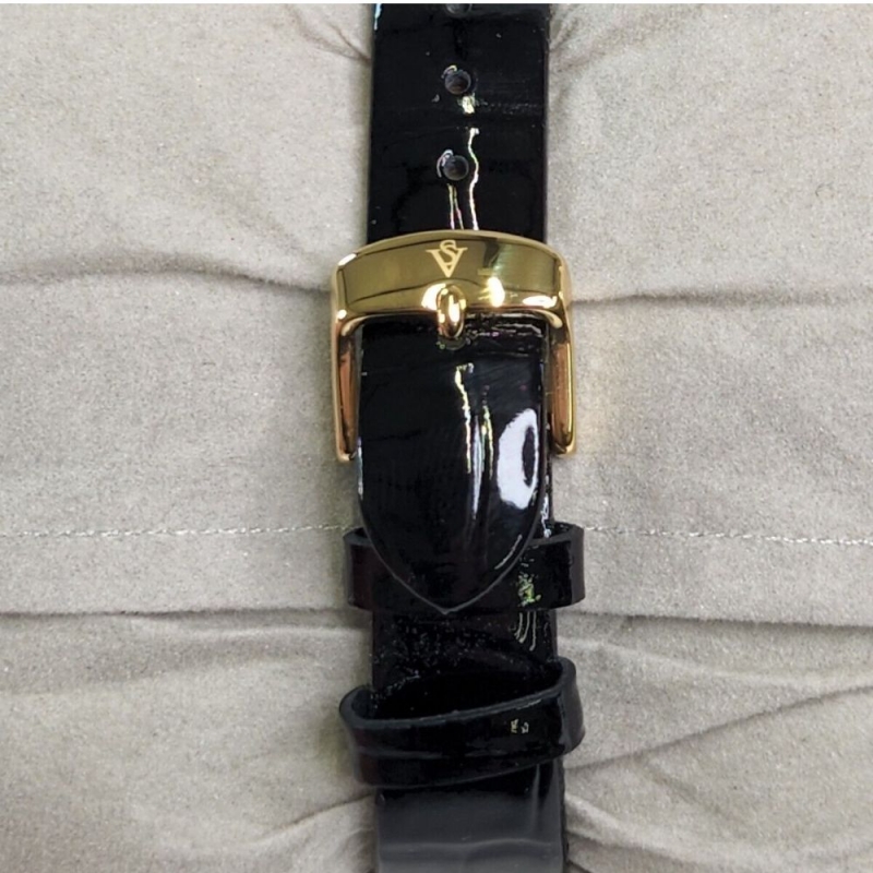 CHRISTIAN VAN SANT ELEGANT BLACK LEATHER CV4842 - NỮ - KÍNH KHOÁNG - DÂY DA - PIN - SIZE 36MM - MÁY HOA KỲ - Ảnh 3