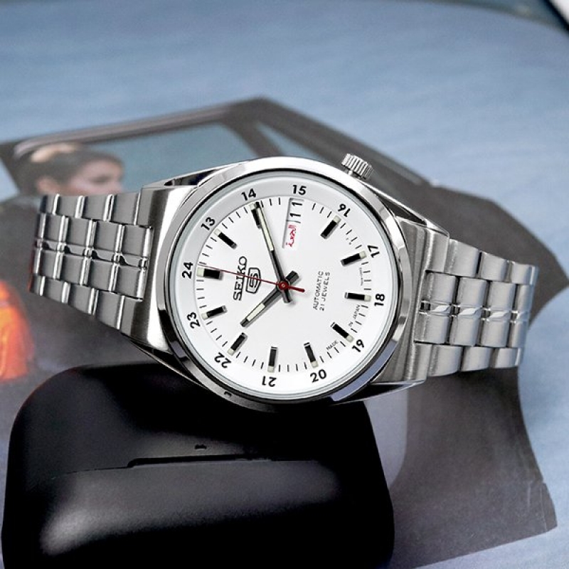 SEIKO 5 SNK559J1 - NAM - KÍNH KHOÁNG - DÂY KIM LOẠI - AUTOMATIC - SIZE 37MM - MÁY NHẬT - Ảnh 6