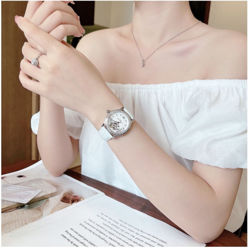 FREDERIQUE CONSTANT AMOUR HEARTBEAT LIMITED FC-310SQ2PD6 - NỮ - KÍNH SAPPHIRE - DÂY DA - AUTOMATIC - SIZE 34MM - MÁY THỤY SỸ - Ảnh 2