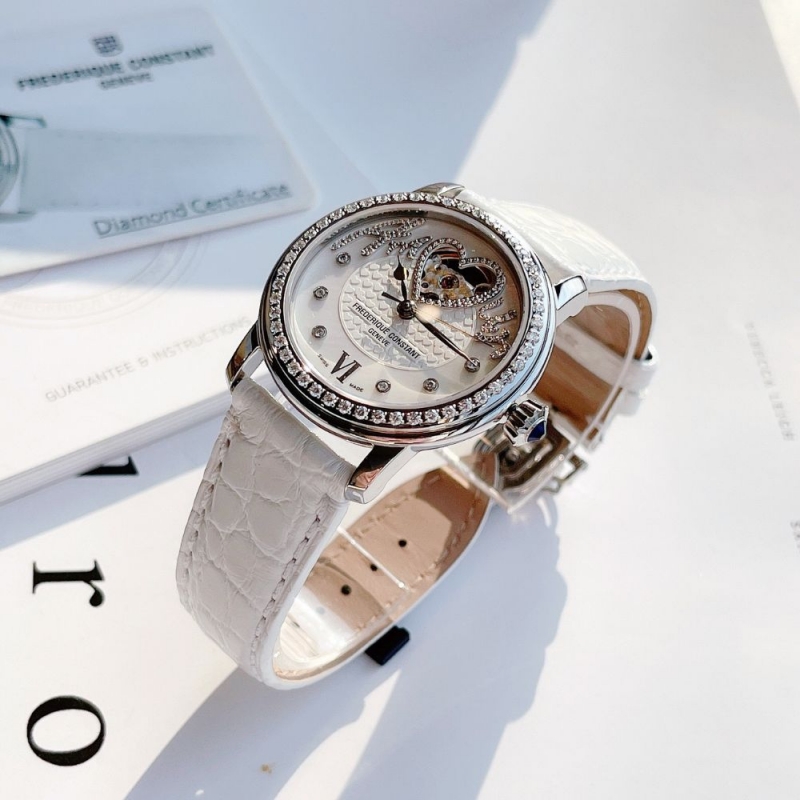 FREDERIQUE CONSTANT AMOUR HEARTBEAT LIMITED FC-310SQ2PD6 - NỮ - KÍNH SAPPHIRE - DÂY DA - AUTOMATIC - SIZE 34MM - MÁY THỤY SỸ - Ảnh 3