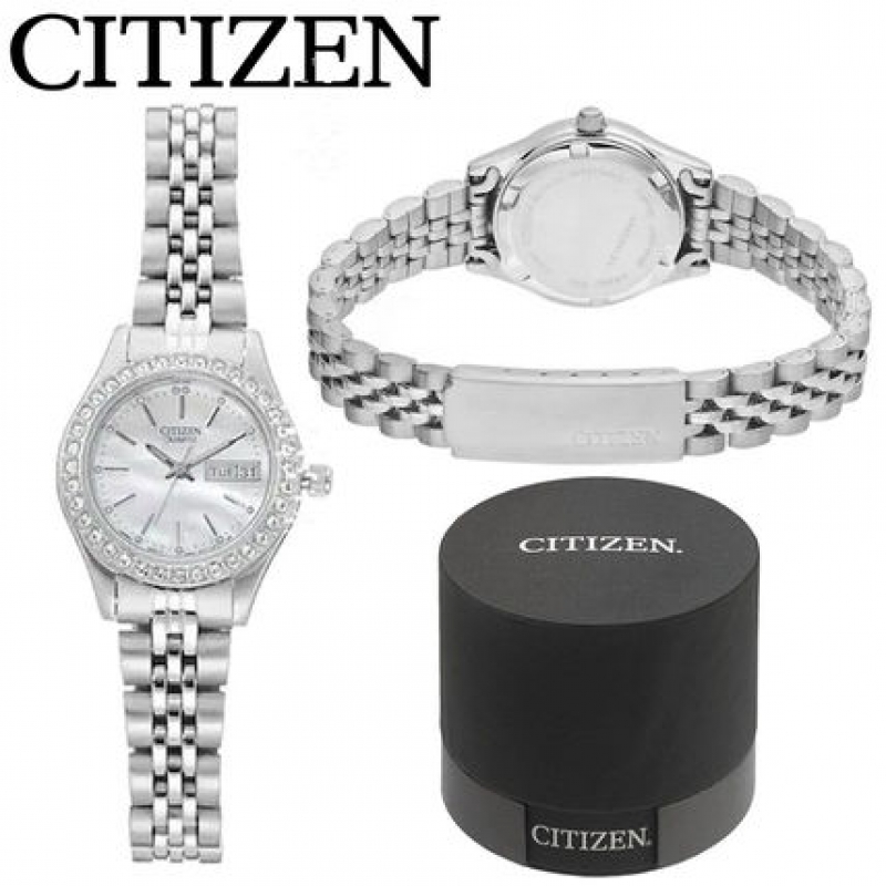 CITIZEN QUARTZ CRYSTAL EQ0530-51N - NỮ - KÍNH KHOÁNG - DÂY KIM LOẠI - PIN - SIZE 25.5MM - MÁY NHẬT - Ảnh 6
