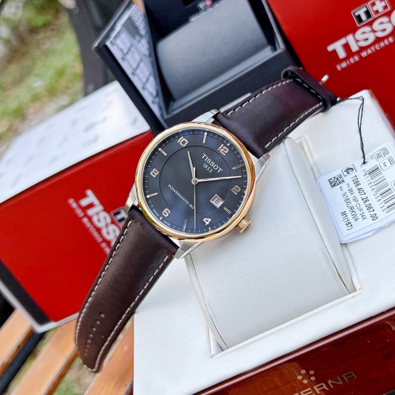 TISSOT LUXURY T086.407.26.067.00 - NAM - KÍNH SAPPHIRE - DÂY DA - AUTOMATIC - SIZE 41MM - MÁY THỤY SỸ - Ảnh 6