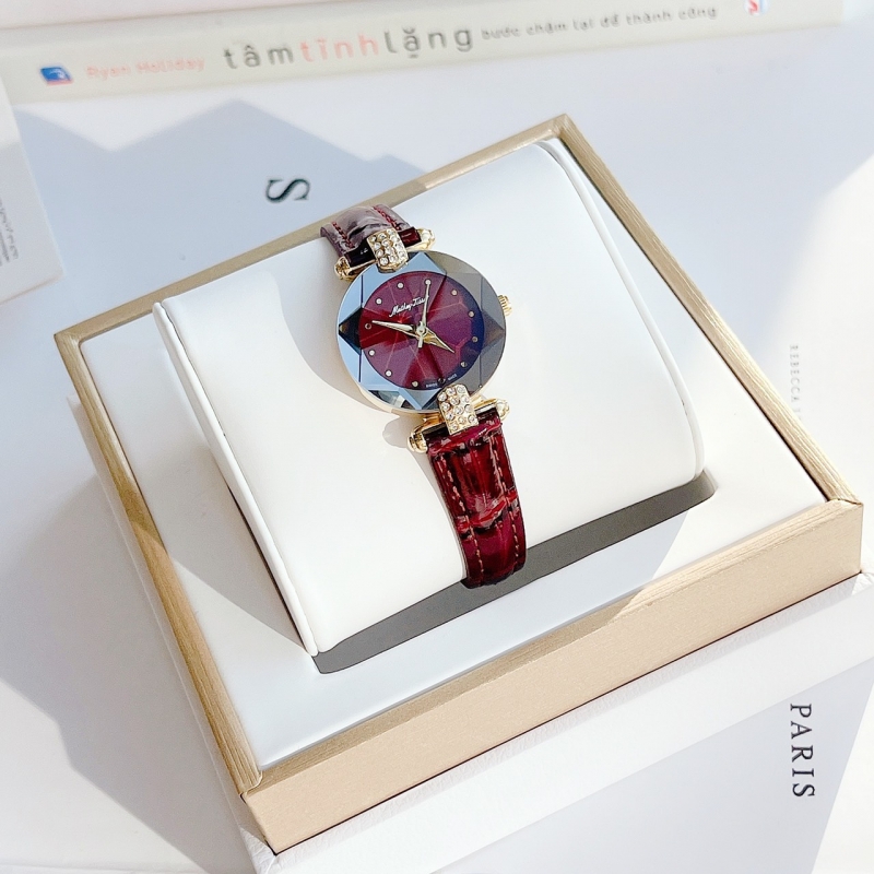 MATHEY TISSOT PYRAMIDE P314M - NỮ - KÍNH KHOÁNG - DÂY DA - PIN - SIZE 33MM - MÁY THỤY SỸ - Ảnh 6
