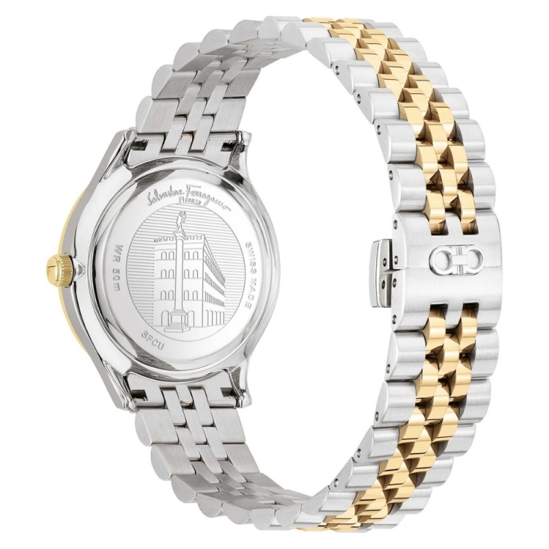 SALVATORE FERRAGAMO SFCU00219 - NỮ - KÍNH SAPPHIRE - DÂY KIM LOẠI - PIN - SIZE 28MM - MÁY ITALIA - Ảnh 5