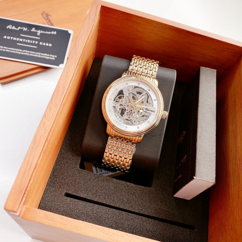 INGERSOLL SKELETON I06103 - NAM - KÍNH KHOÁNG - DÂY KIM LOẠI - AUTOMATIC - SIZE 38MM - MÁY HOA KỲ - Ảnh 9