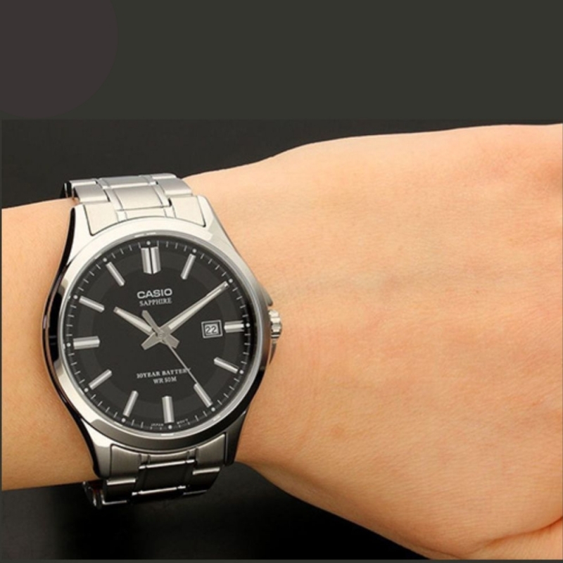 CASIO MTS-100D-1AVDF - NAM - KÍNH SAPPHIRE - DÂY KIM LOẠI - PIN - SIZE 41MM - MÁY NHẬT - Ảnh 2