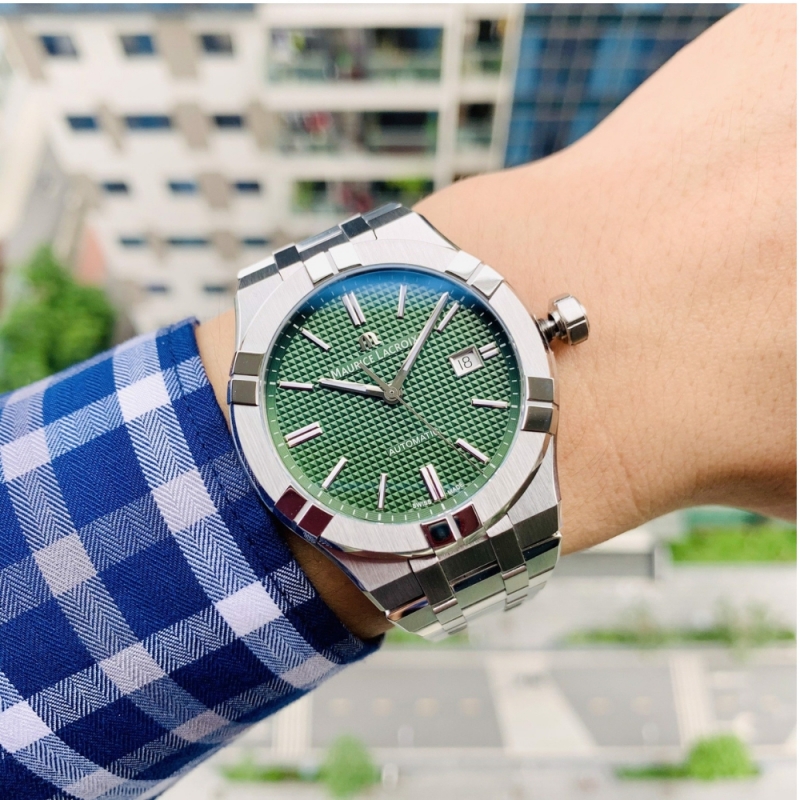 MAURICE LACROIX AIKON AI6008-SS002-630-1 - NAM - KÍNH SAPPHIRE - DÂY KIM LOẠI - AUTOMATIC - SIZE 42MM - MÁY THỤY SỸ - Ảnh 3