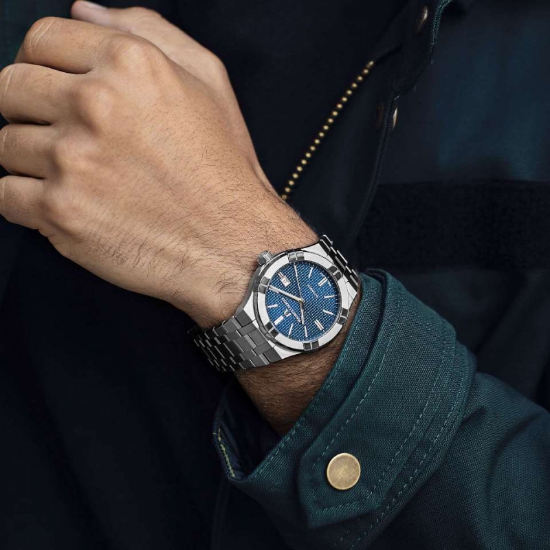 MAURICE LACROIX AIKON AI6008-SS002-430-1 - NAM - KÍNH SAPPHIRE - DÂY KIM LOẠI - AUTOMATIC - SIZE 42MM - MÁY THỤY SỸ - Ảnh 2