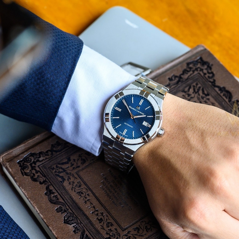MAURICE LACROIX AIKON AI6008-SS002-430-1 - NAM - KÍNH SAPPHIRE - DÂY KIM LOẠI - AUTOMATIC - SIZE 42MM - MÁY THỤY SỸ - Ảnh 5