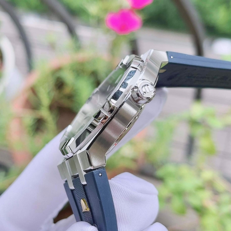 MAURICE LACROIX AIKON AI6008-SS00B-430-4 - NAM - KÍNH SAPPHIRE - DÂY CAO SU - AUTOMATIC - SIZE 42MM - MÁY THỤY SỸ - Ảnh 4